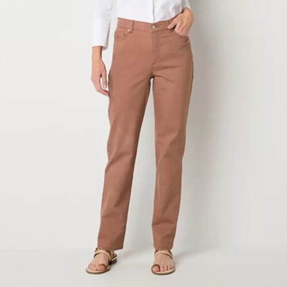 Gloria Vanderbilt Pants - Gloria Vanderbilt Amanda Ultralight Straight-Leg Jeans - Cocoa Tan - Size 4 NWT